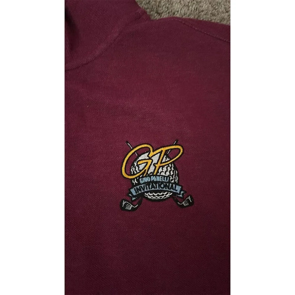Cutter & Buck Men's M Burgundy Quarter Zip Pullover Sweater GP Logo - Picture 3 of 5